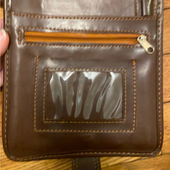 Vintage 1980’s RALPH LAUREN brown leather crossbody wallet - Picture 6 of 14